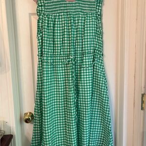 Draper James Green and White Sleeveless Sundress